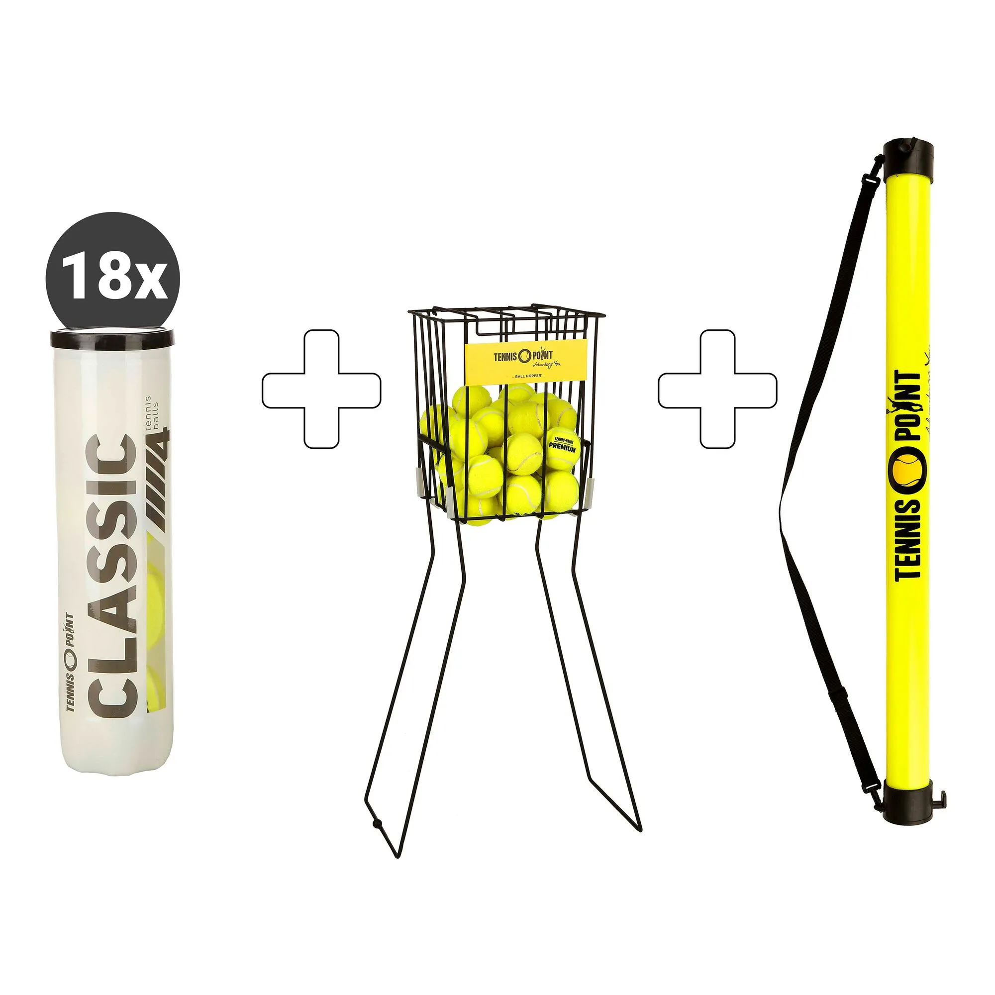 Tennis-Point Classic Tennisball 18 Tubi Da 4 In Aggiunta Cesto Per Palline, In Aggiunta Tubo Per Palline 3 Tennis-Point Classic Tennisball 18 Tubi Da 4 In Aggiunta Cesto Per Palline, In Aggiunta Tubo Per Palline