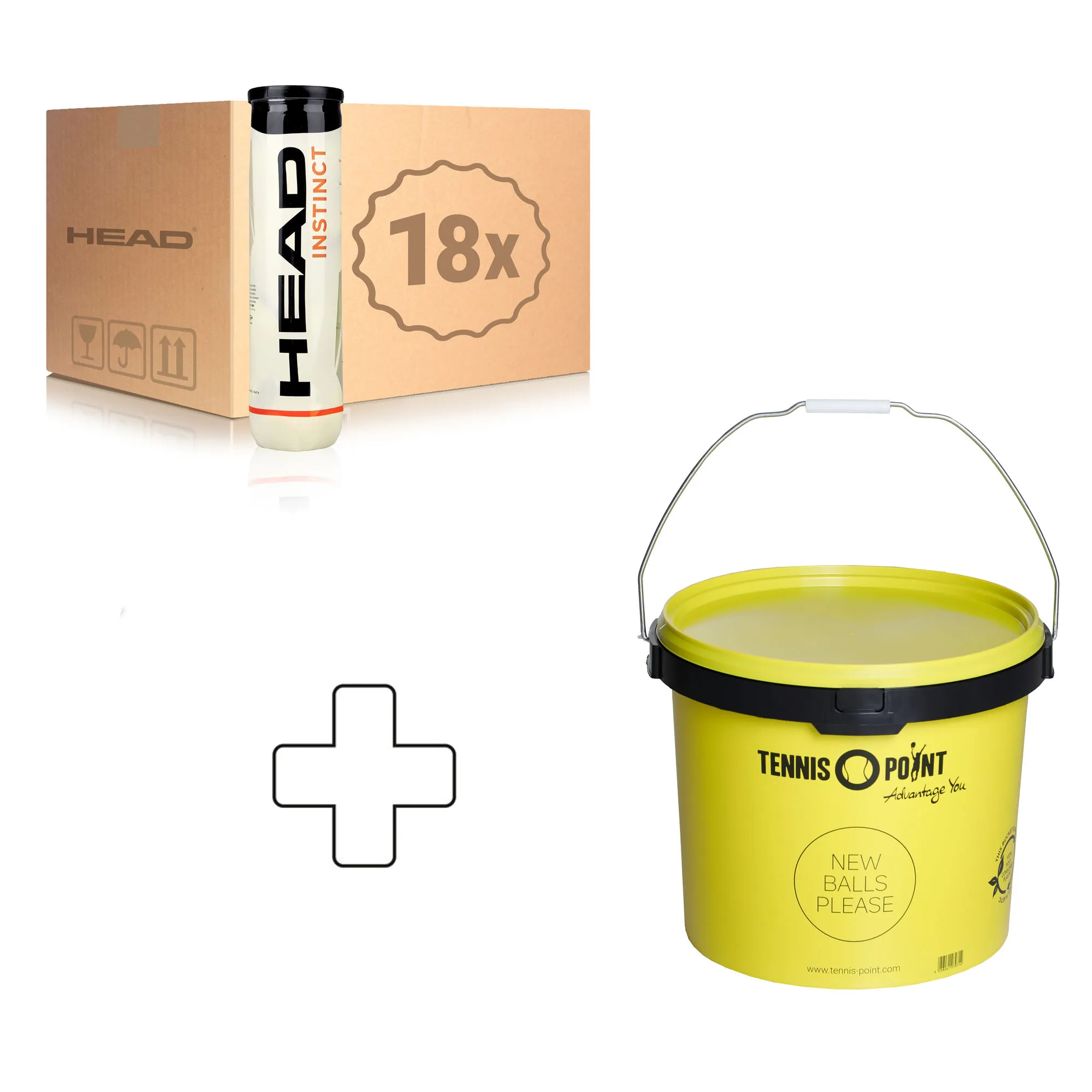 Head Instinct 18 Tubi Da 4 In Aggiunta Secchiello Per Palline, Rotondo 3 Head Instinct 18 Tubi Da 4 In Aggiunta Secchiello Per Palline, Rotondo