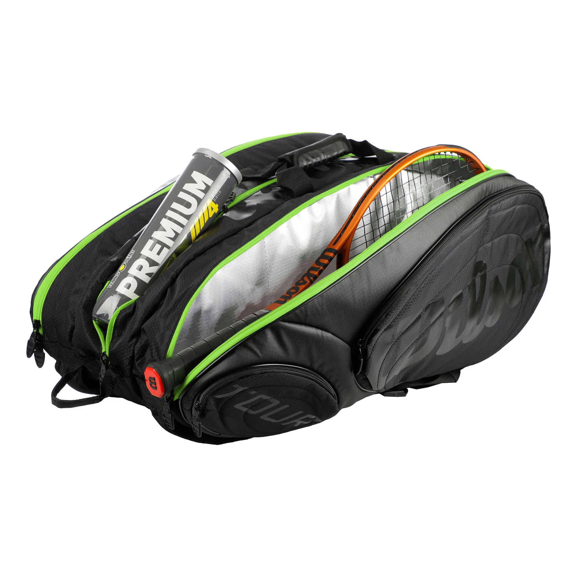 Wilson Tour 15 Borsa Per Racchetta Edizione Speciale - Nero, Verde 7 Wilson Tour 15 Borsa Per Racchetta Edizione Speciale - Nero, Verde - immagine 5
